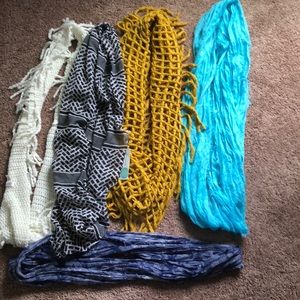 Assortment of infinity scarfs